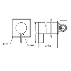Εντοιχισμένη Μπαταρία Μονής Εξόδου Modea Eclipse 00-02014/B Μαύρη Ματ